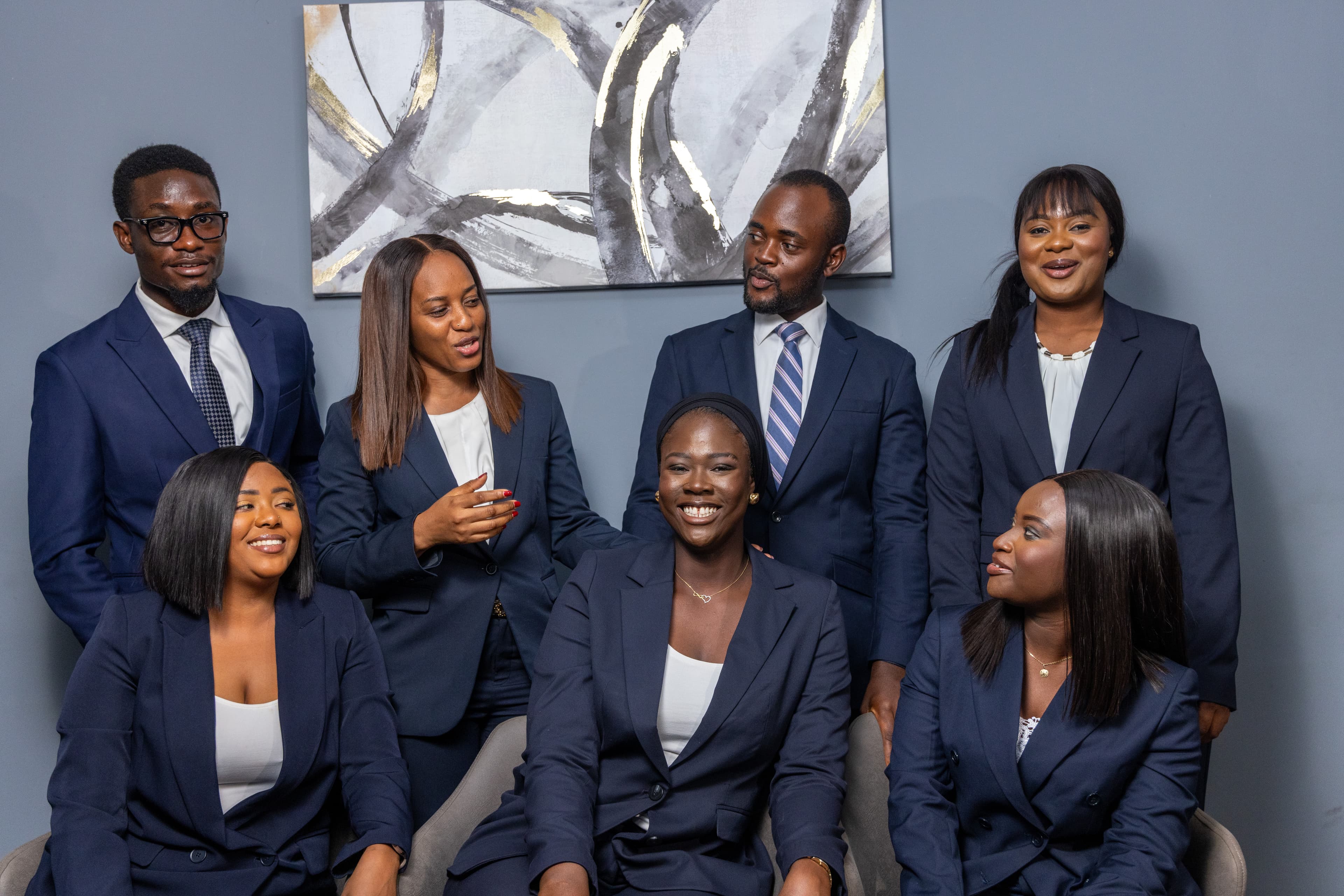 The Bakarr & Associates team in the firm's office